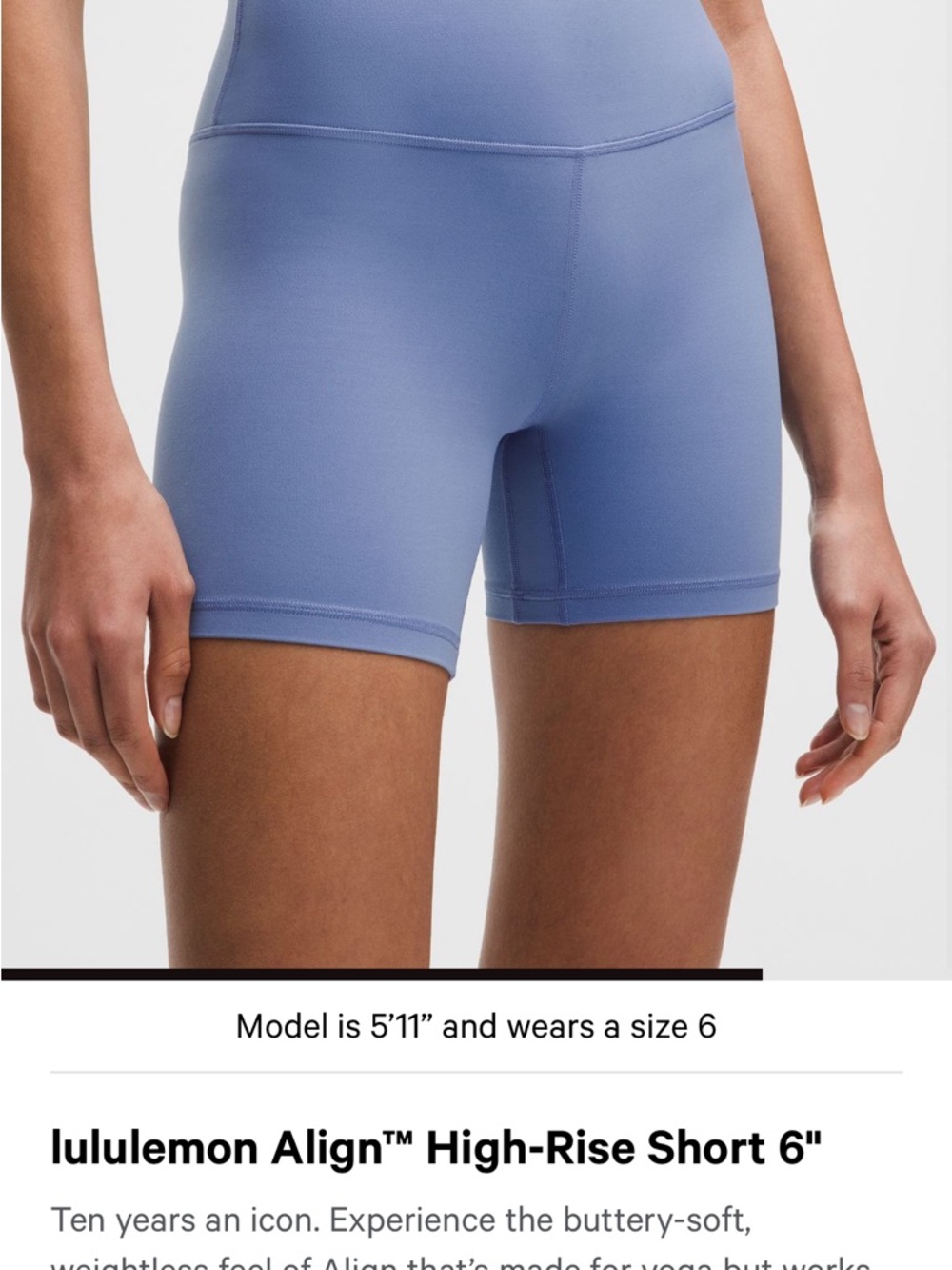 lululemon athletica Align High-Rise 6" Shorts - Periwinkle Blue